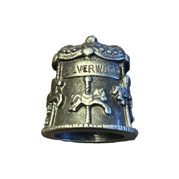 Pewter Thimble - Nicholas Gish - Silverwood Carousel Merry Go Round Vintage - Picture 2 of 7